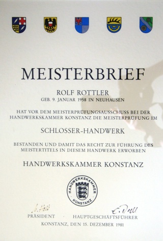 Meisterbrief - Florian Rottler